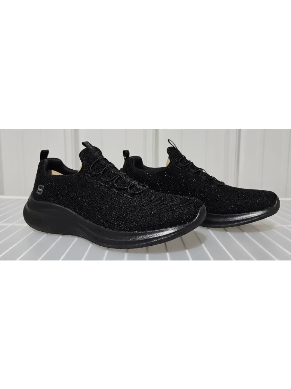 Skechers S Sport Charlize 2.0 Black Mesh Uppers Athletic Sneakers - Women's 8